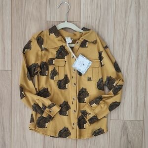 Mini Boden Yellow Squirrel Print Shirt